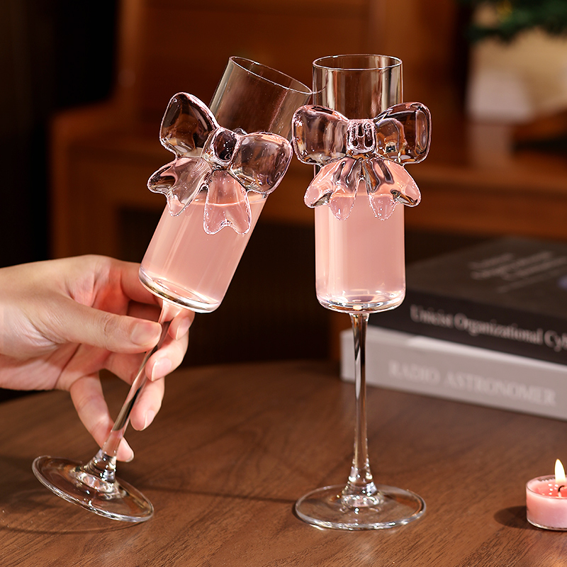Crystal Wine Glass - Crystal Butterfly Stemmed Glass, Elegant White