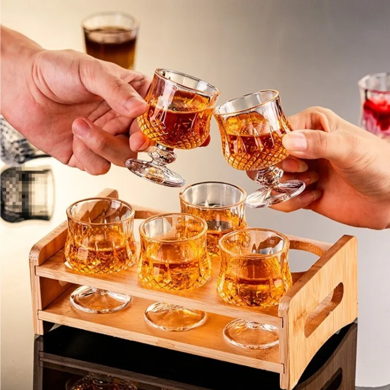 Crystal Wine Glass - 6pcs Shot Glass Wine Set Baijiu
