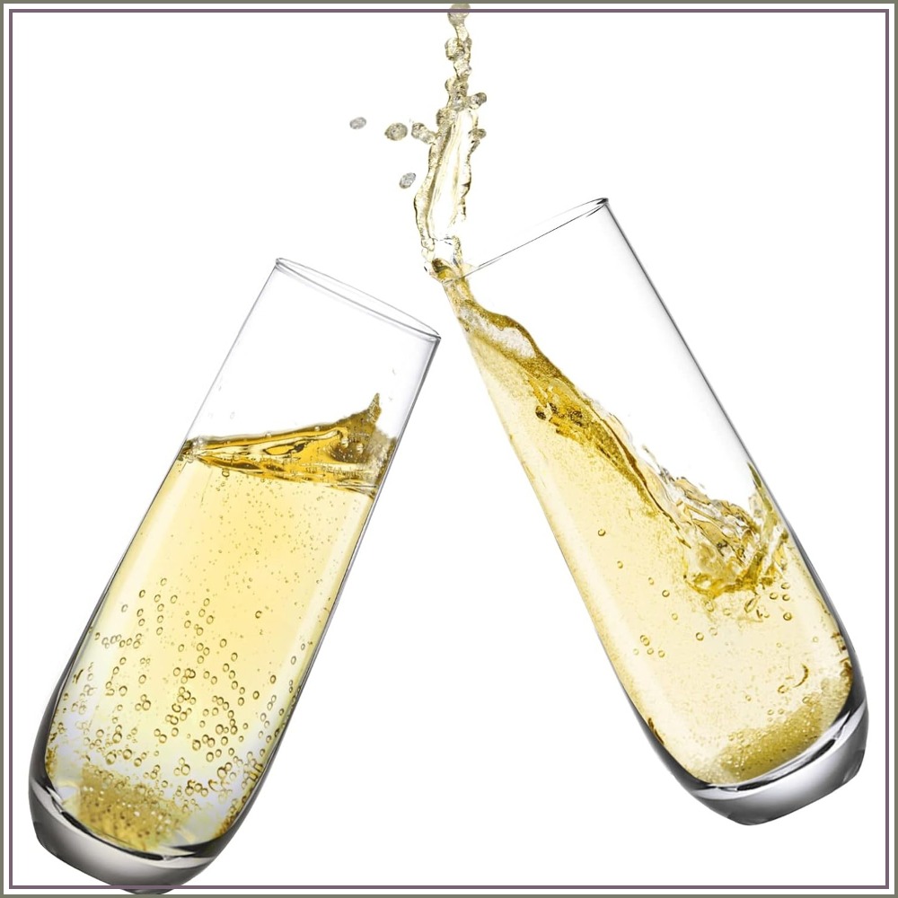 Crystal Wine Glass - Hand Blown Crystal Champagne Flutes Set