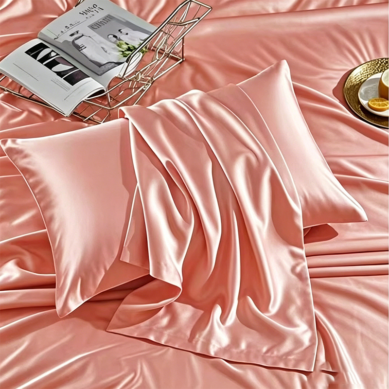 2-piece Set Solid Color Imitat - đánh giá và giá Silk Pillowcase Set