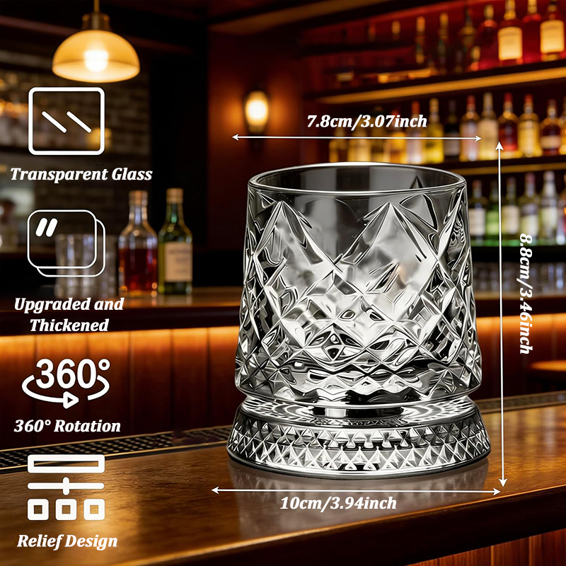 280ml Rotate Whiskey Glasses w - đánh giá và giá Crystal Wine Glass