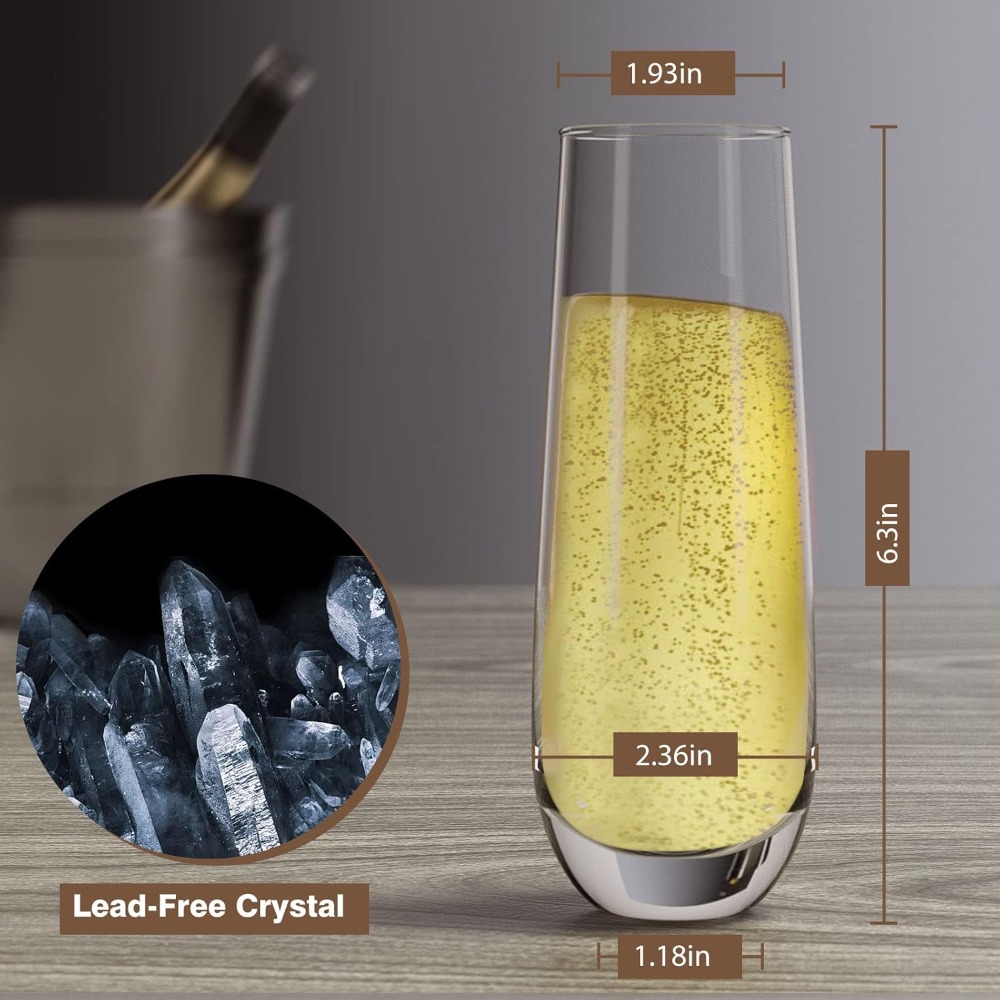 Hand Blown Crystal Champagne F - đánh giá và giá Crystal Wine Glass